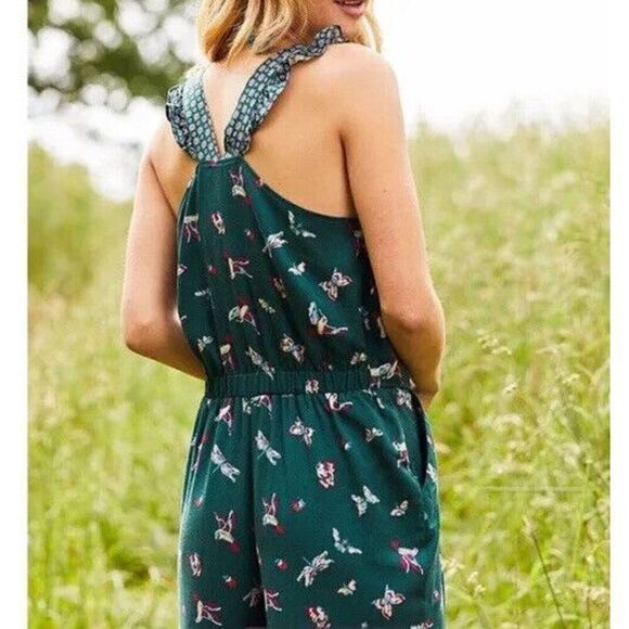 Matilda Jane Evergreene Jumpsuit Romper Womens Size Small Green Floral One Piece - Picture 2 of 11